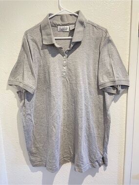 All American Comfort Gray Polo Shirt Mens 2XL Short Sleeve Cotton Blend Golf
